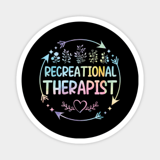 Recreational Therapist cute floral watercolor Magnet